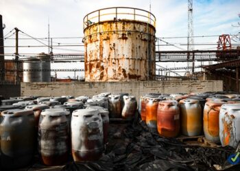 barrel containing much hazardous waste in a firm