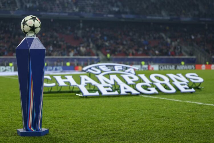 Graz (Austria), 26/11/2024.- The UEFA CL logo and Adidas matchball is seen ahead of the UEFA Champions League match between Sturm Graz and FC Girona in Graz, Austria, 27 November 2024. (Liga de Campeones) EFE/EPA/GINTARE KARPAVICIUTE