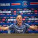 POISSY (France), 21/08/2025.- Paris Saint-Germain's head coach Luis Enrique speaks during a press conference after a training session at the PSG Campus training center in Poissy, west of Paris, France, 21 August 2025. PSG will face Angers in a Ligue 1 soccer match on 22 August. (Francia) EFE/EPA/CHRISTOPHE PETIT TESSON