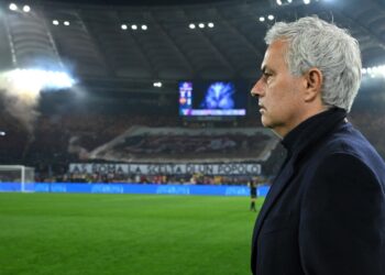 Rome (Italy), 10/01/2024.- AS Roma's head coach Jose' Mourinho looks on during the Coppa Italia quarter final soccer match between SS Lazio and AS Roma, in Rome, Italy, 10 January 2024. (Italia, Roma) EFE/EPA/ETTORE FERRARI