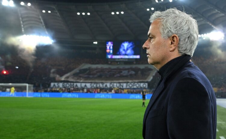 Rome (Italy), 10/01/2024.- AS Roma's head coach Jose' Mourinho looks on during the Coppa Italia quarter final soccer match between SS Lazio and AS Roma, in Rome, Italy, 10 January 2024. (Italia, Roma) EFE/EPA/ETTORE FERRARI